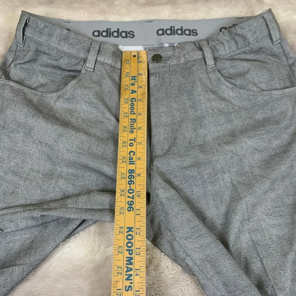 Adidas‎ Mens Grey Heathered Golf Pants 36x32 Flat Front Stretch Trousers